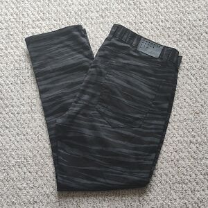 Men's Black Striped Slim Straight Pants Never Wore